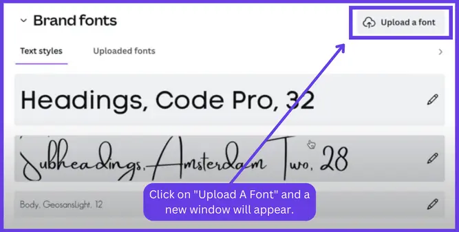 Click On Upload A Font And Select Your Font From Computer