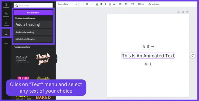 Create A Text Box And Write Your Text