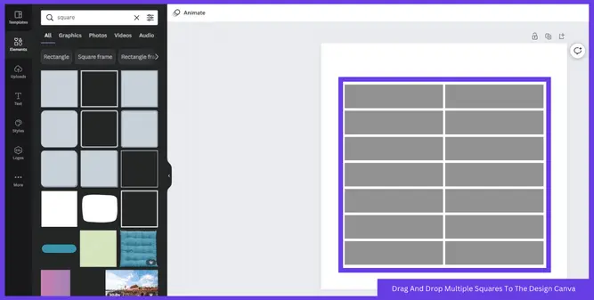 Drag And Drop Multiple Squares To The Design Canva